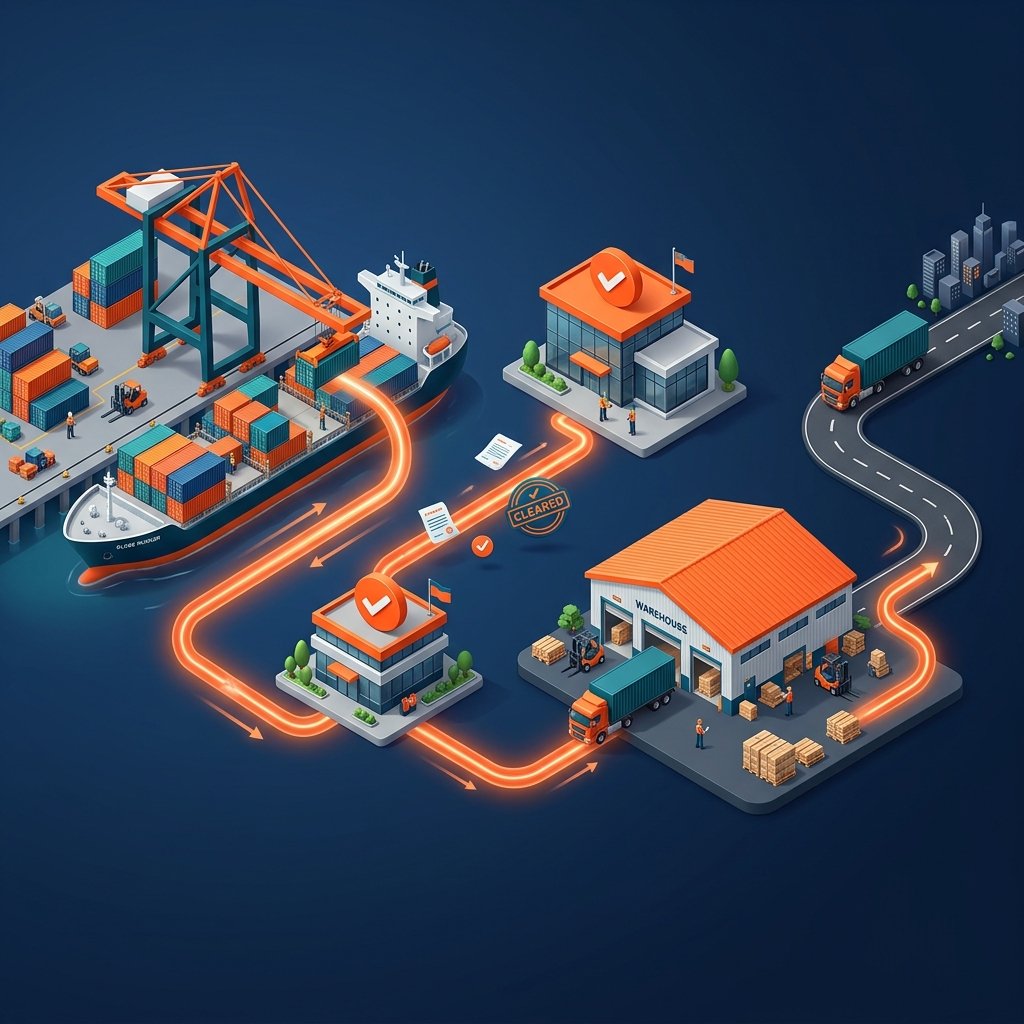 Customs clearance process flowchart